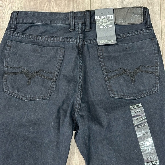 Men's Kenneth Cole Reaction Jeans 30 x 30 Black Silm Straight Low Rise Denim NWT - Picture 6 of 12